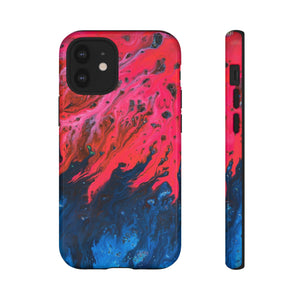 Bright Pink River Ink Art iPhone Case (Protective) iPhone 12 Mini Glossy Phone Case