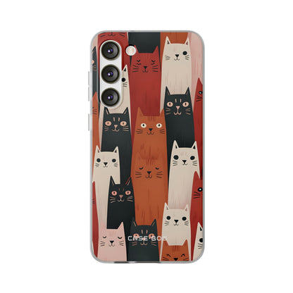 Elongated Cats Black Samsung S23 Plus Case - Soft