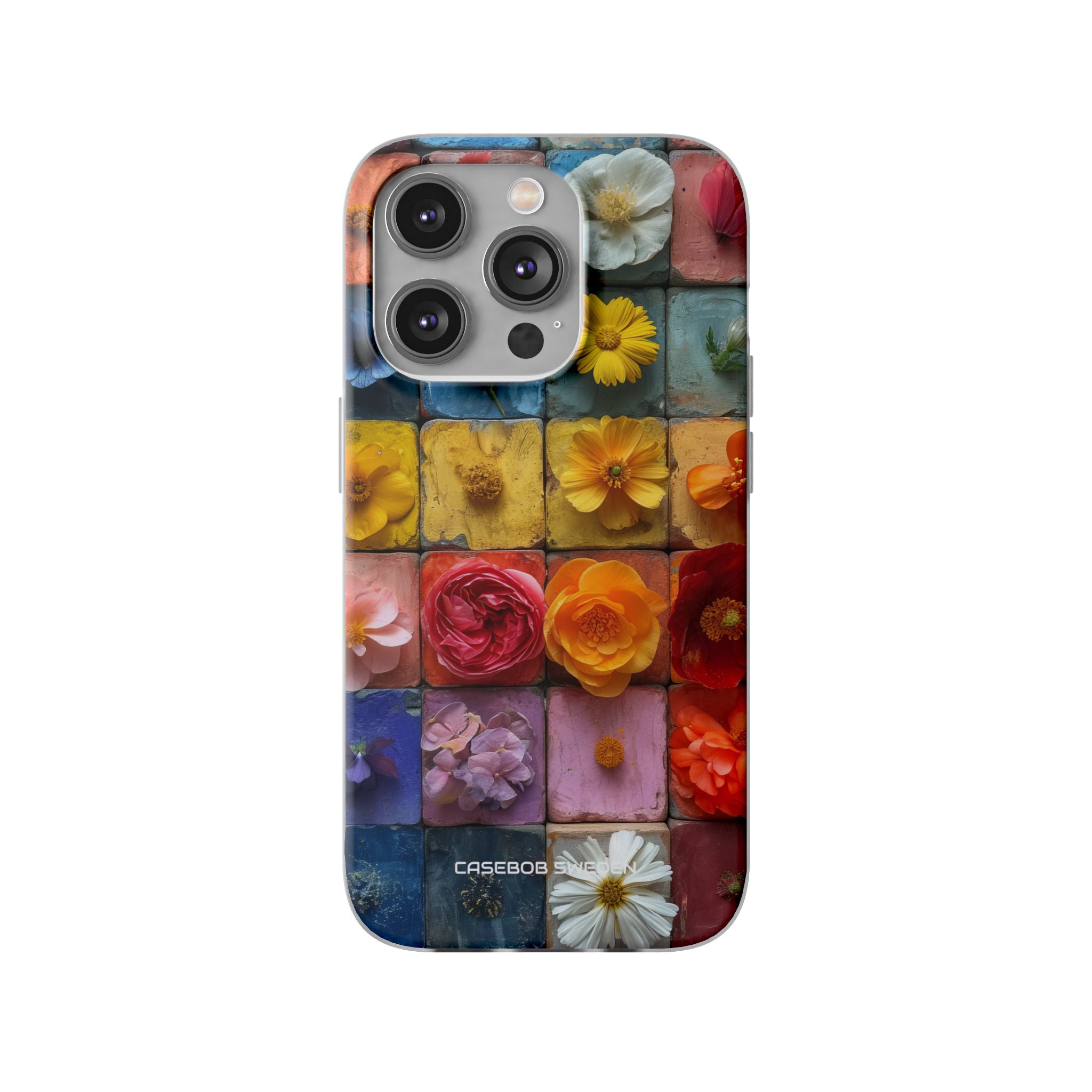 Vibrant Floral Tiles - Flexi iPhone 14 Phone Case