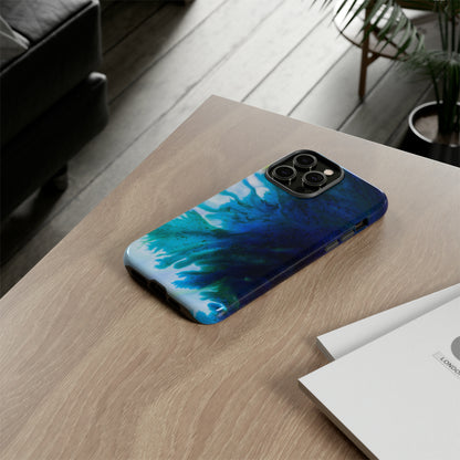 Blue Liquid Ink Art - Protective Phone Case