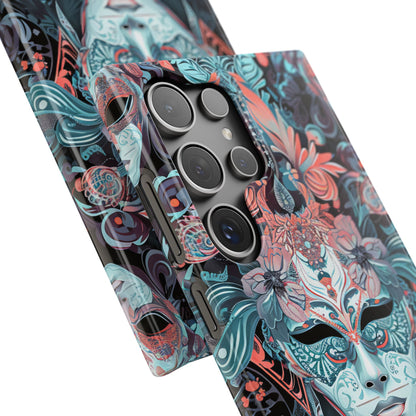 Mystic Teal Coral Mask - Slim Samsung S24 Phone Case