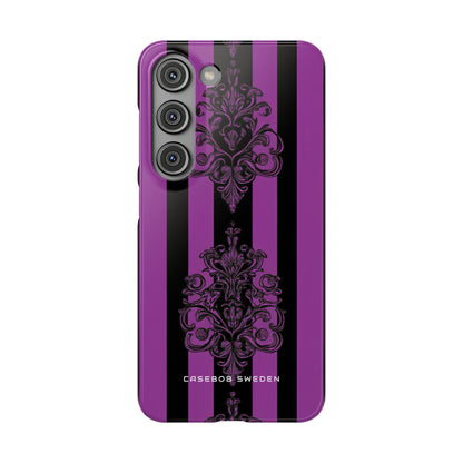 Gothic Elegance with Vertical Stripes and Ornamental Motifs Samsung S23 - Slim Phone Case