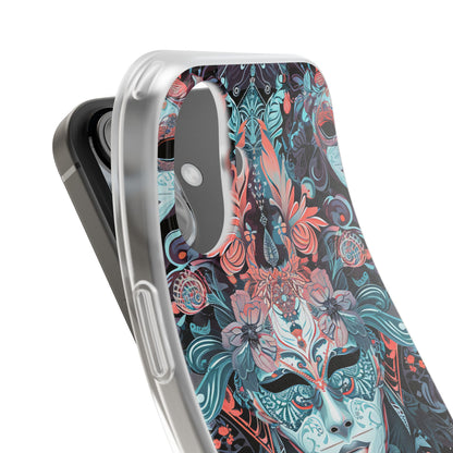 Mystic Teal Coral Mask - Flexi iPhone 16 Phone Case