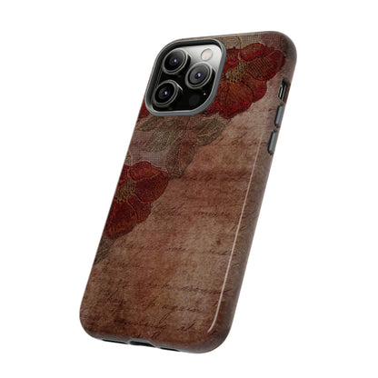 Dark Red Gothic Flower - Protective Phone Case