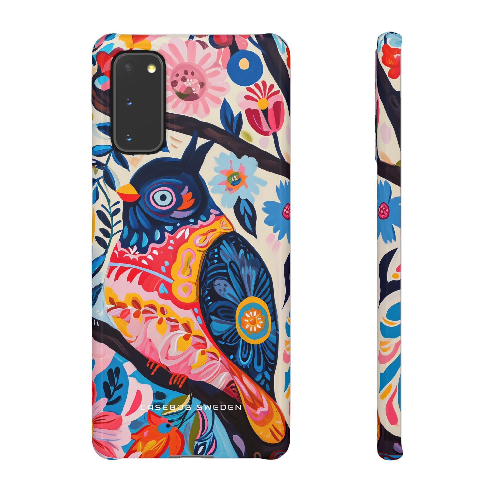 Whimsical Vintage Owl with Floral Charm Samsung S20 - Slim Phone Case