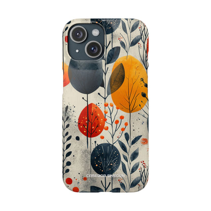 Modern Autumn Leaf Pattern - Slim iPhone 15 Phone Case