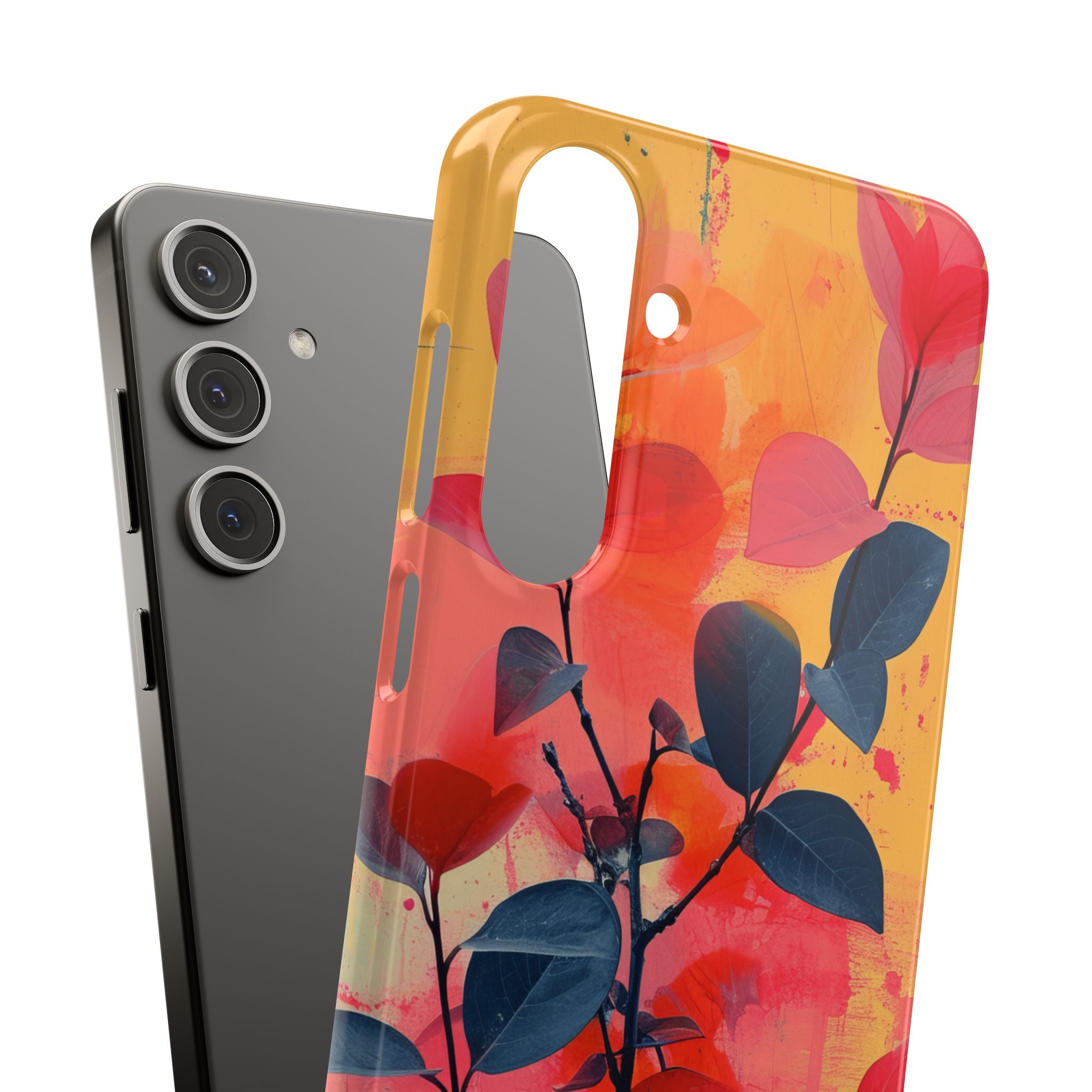 Yellow Botanical Splash - Slim Samsung S24 Phone Case