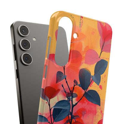 Yellow Botanical Splash - Slim Samsung S24 Phone Case