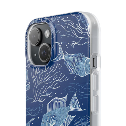 Navy Scale Reef iPhone 15 Case - Soft