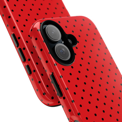Crimson Dot Matrix iPhone 16 Plus Case - Tough