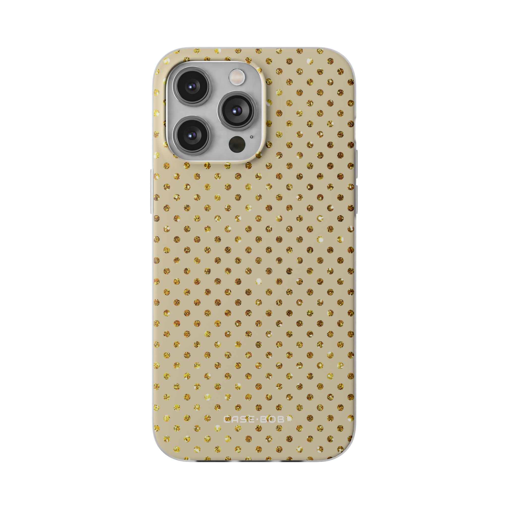 Gold Sparkle Grid iPhone 14 Pro Max Case - Soft