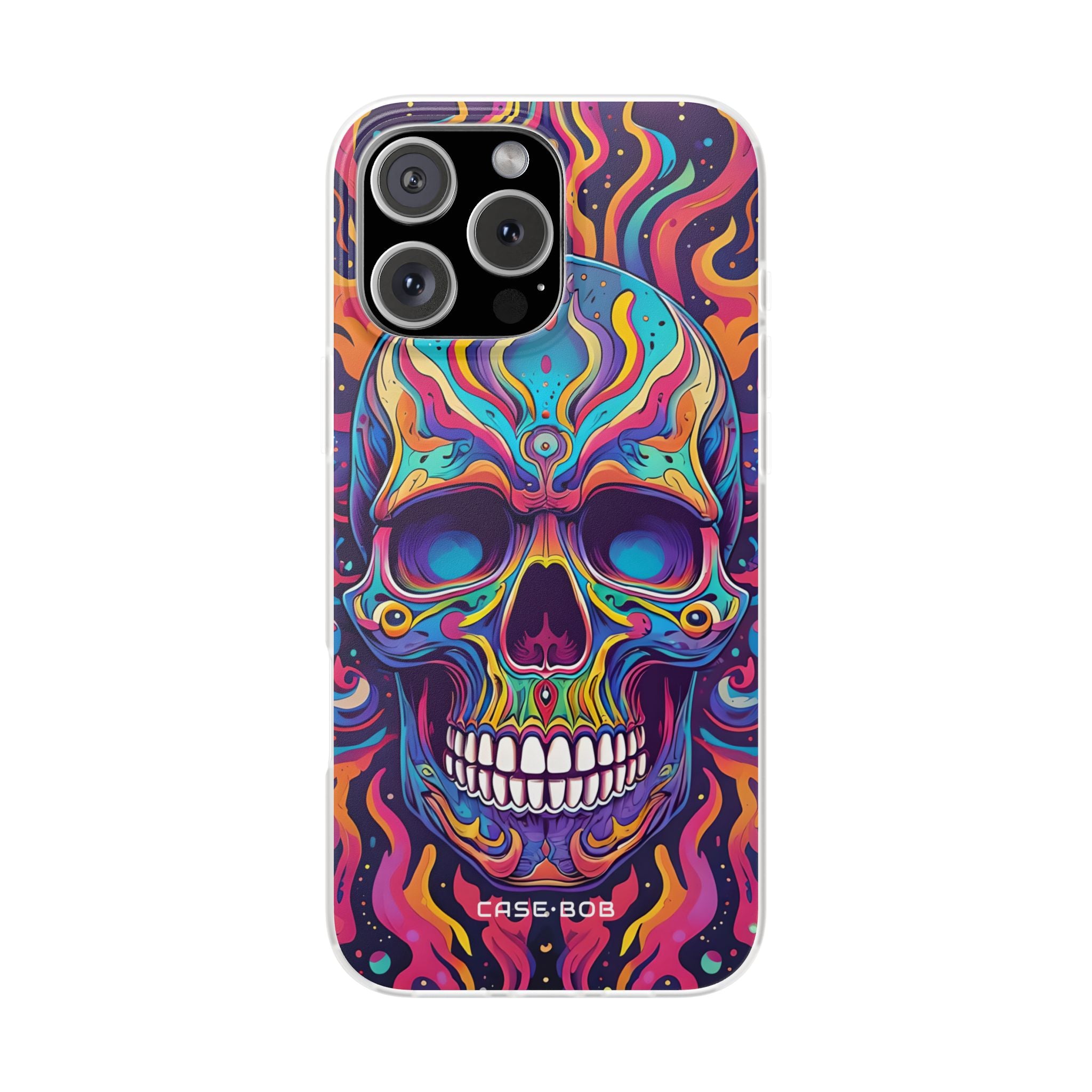 Flaming Skull iPhone 16 Pro Max Case - Soft