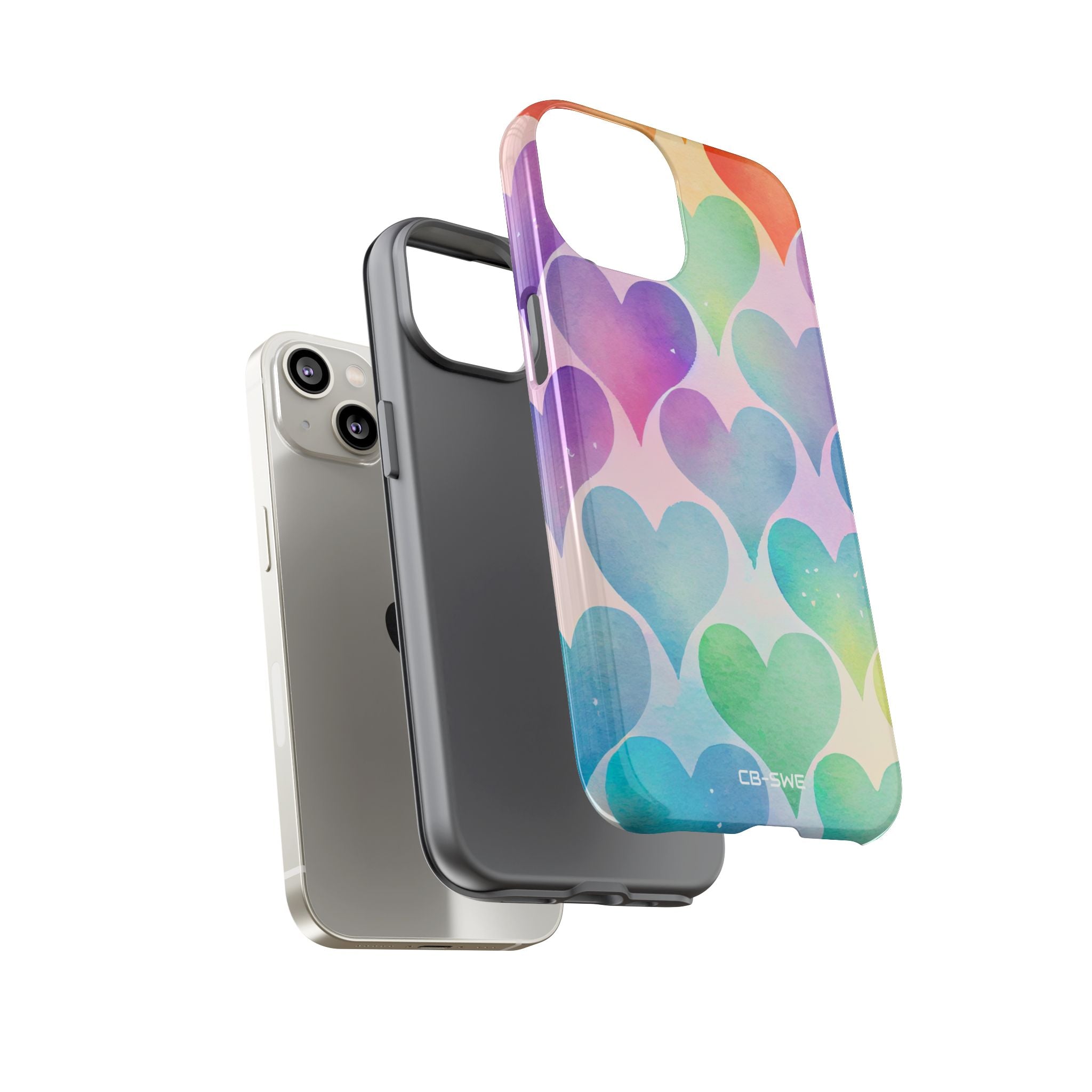 Watercolor Heart Symphony - iPhone Case