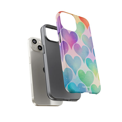 Watercolor Heart Symphony - iPhone Case