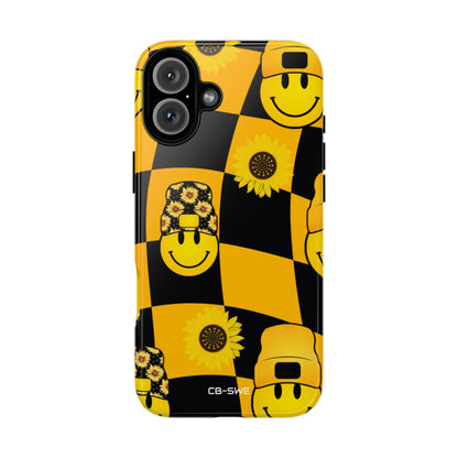 Joyful Checkered Smiles - iPhone Case