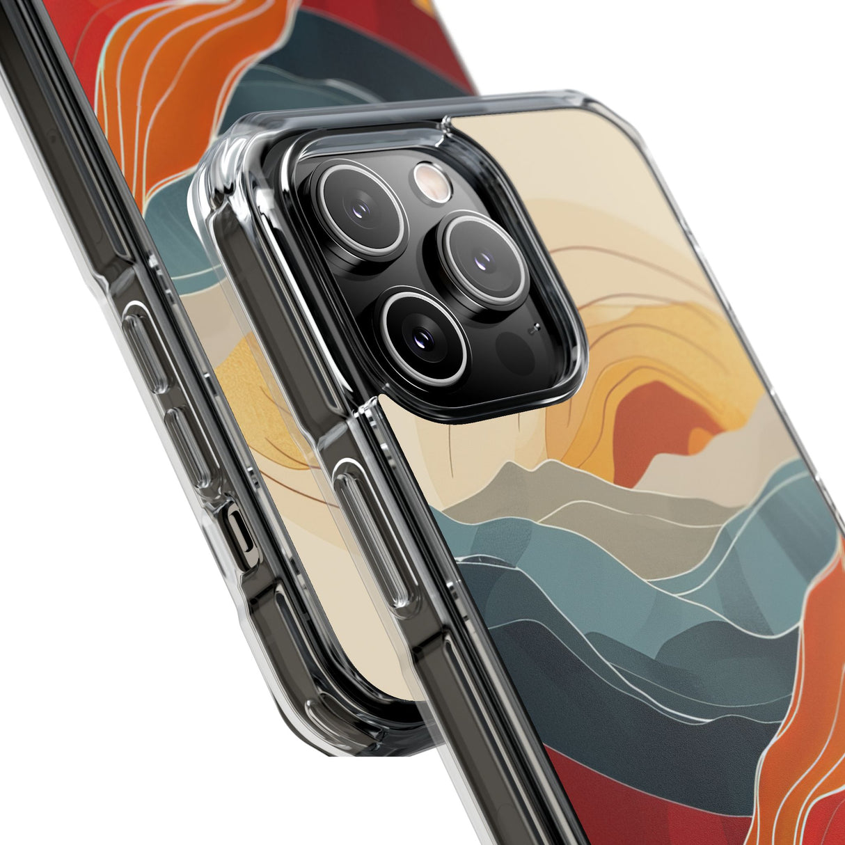 Sunset Waves - Phone Case for iPhone (Clear Impact - Magnetic)