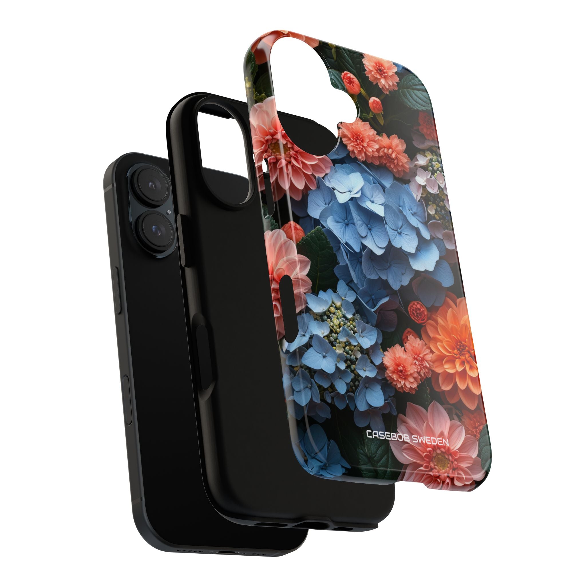 Blue Floral Bliss - Tough iPhone 16 Phone Case