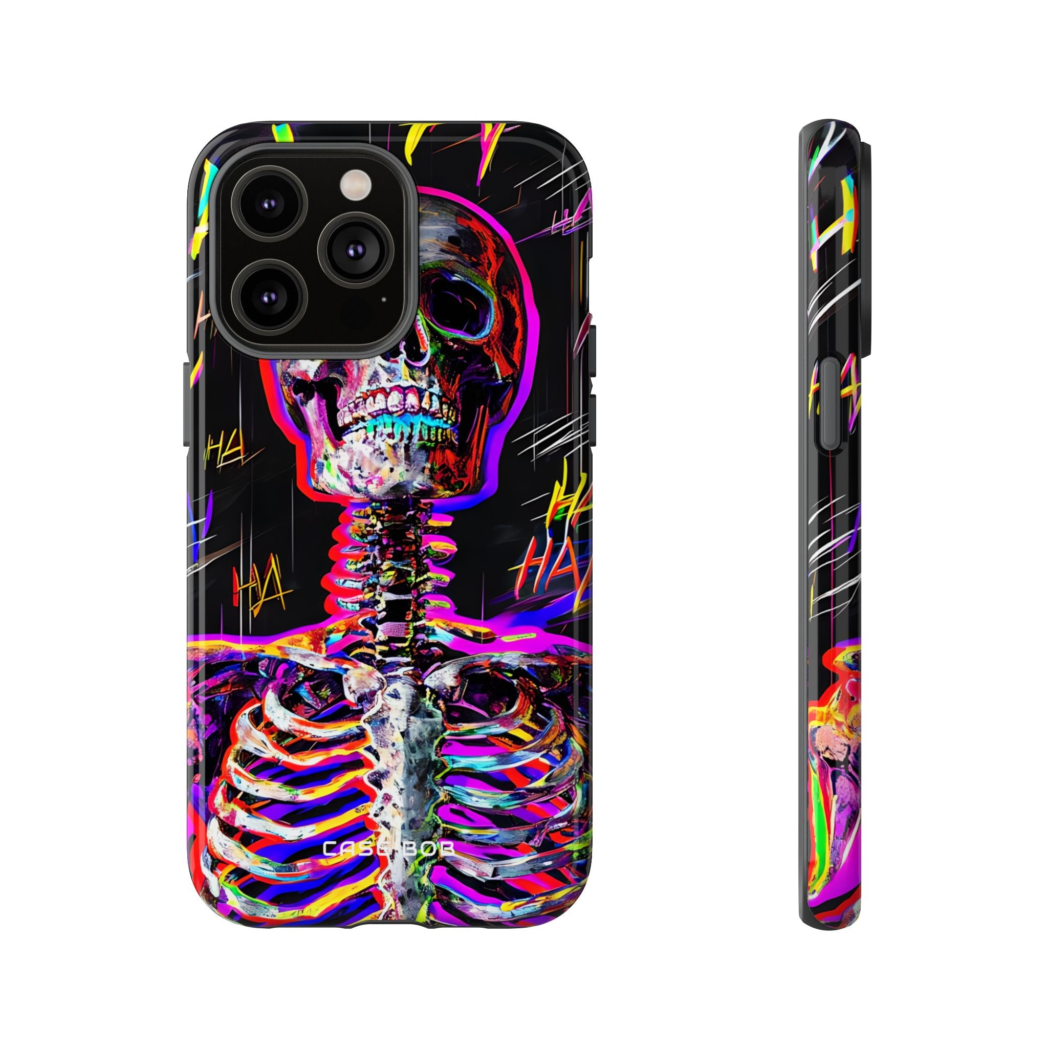 Neon Skeleton Laugh iPhone 14 Pro Max Case - Tough