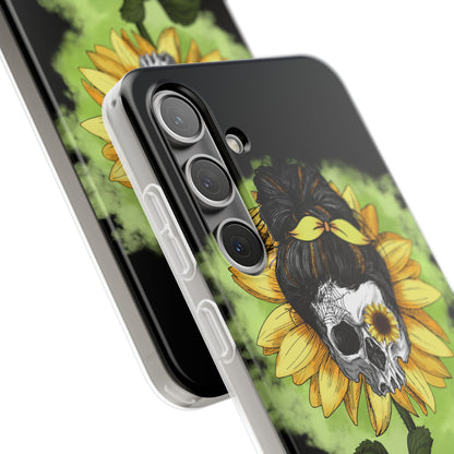 Sunflower Skull Samsung S24 Plus Case - Soft