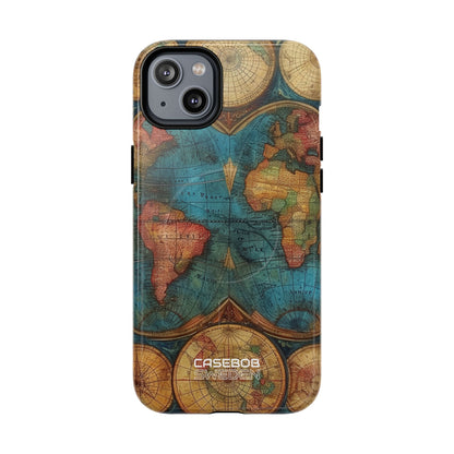 Vintage World Map iPhone 14 - Tough+