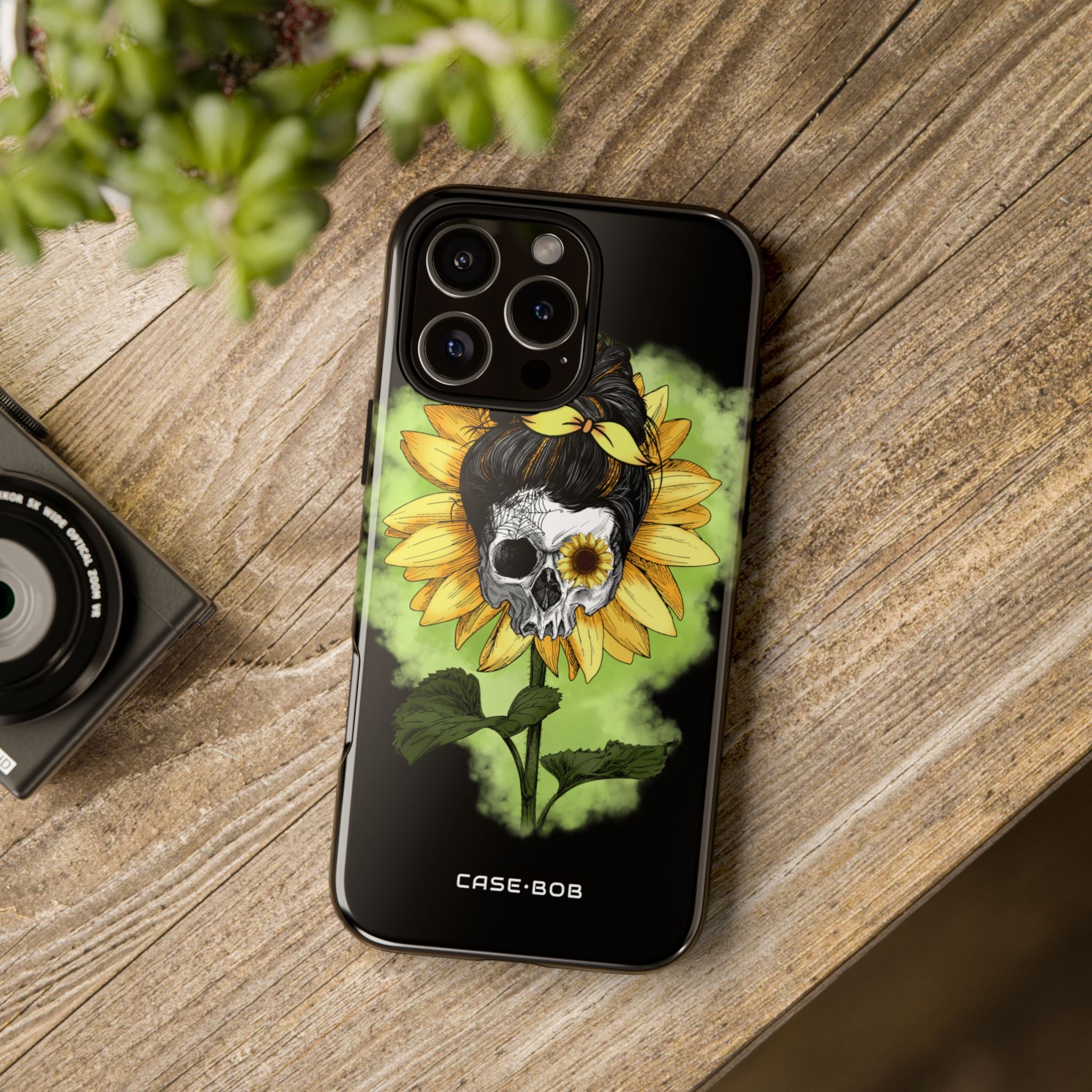 Sunflower Skull iPhone 16 Pro Max Case - Tough