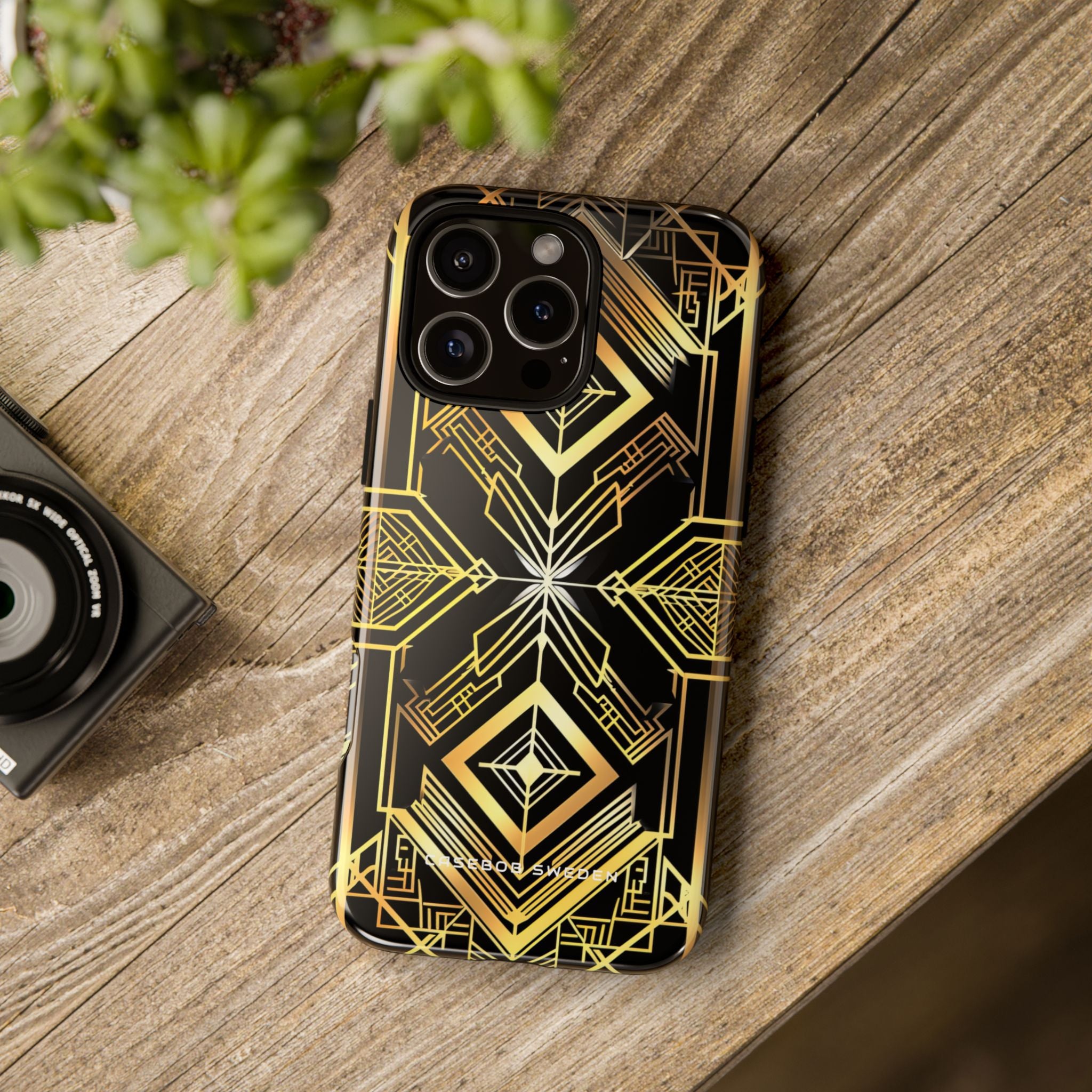 Golden Geometric Opulence iPhone 16 - Tough Phone Case