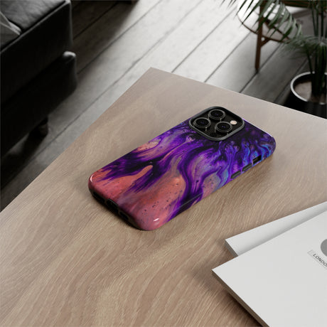 Purple Flow Ink Art iPhone Case (Protective) Phone Case