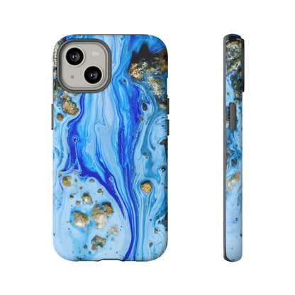 Blue Ice Ink Art iPhone Case (Protective) iPhone 14 Matte Phone Case