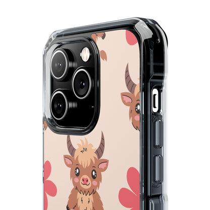 Cute Cattle & Flowers iPhone Case - Impact