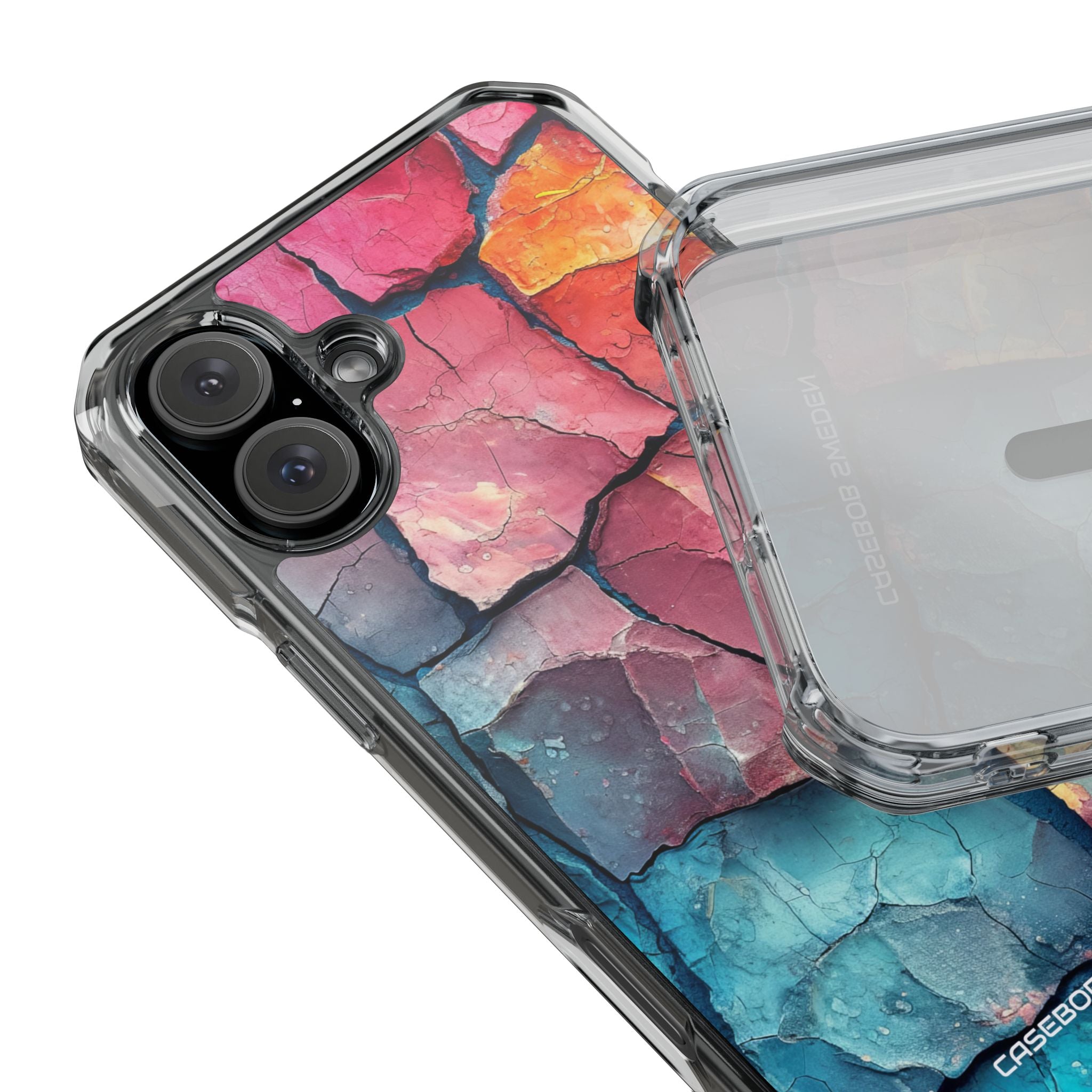 Cracked Earth Mosaic - Clear Impact iPhone 16 Phone Case