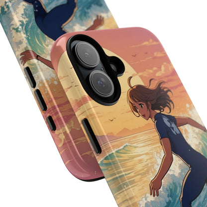 Surfing Into Sunset - iPhone Case