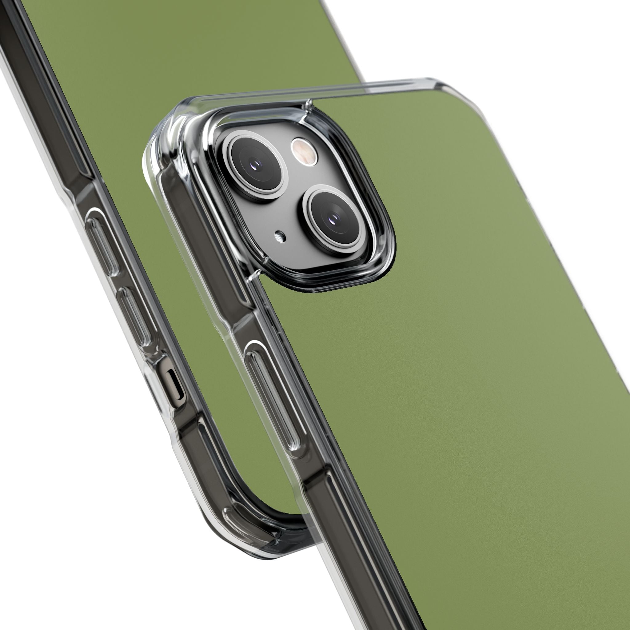 Moss Green - Clear Impact Case for iPhone