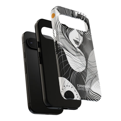 Orange Wave Motion Google Pixel 9 - Tough