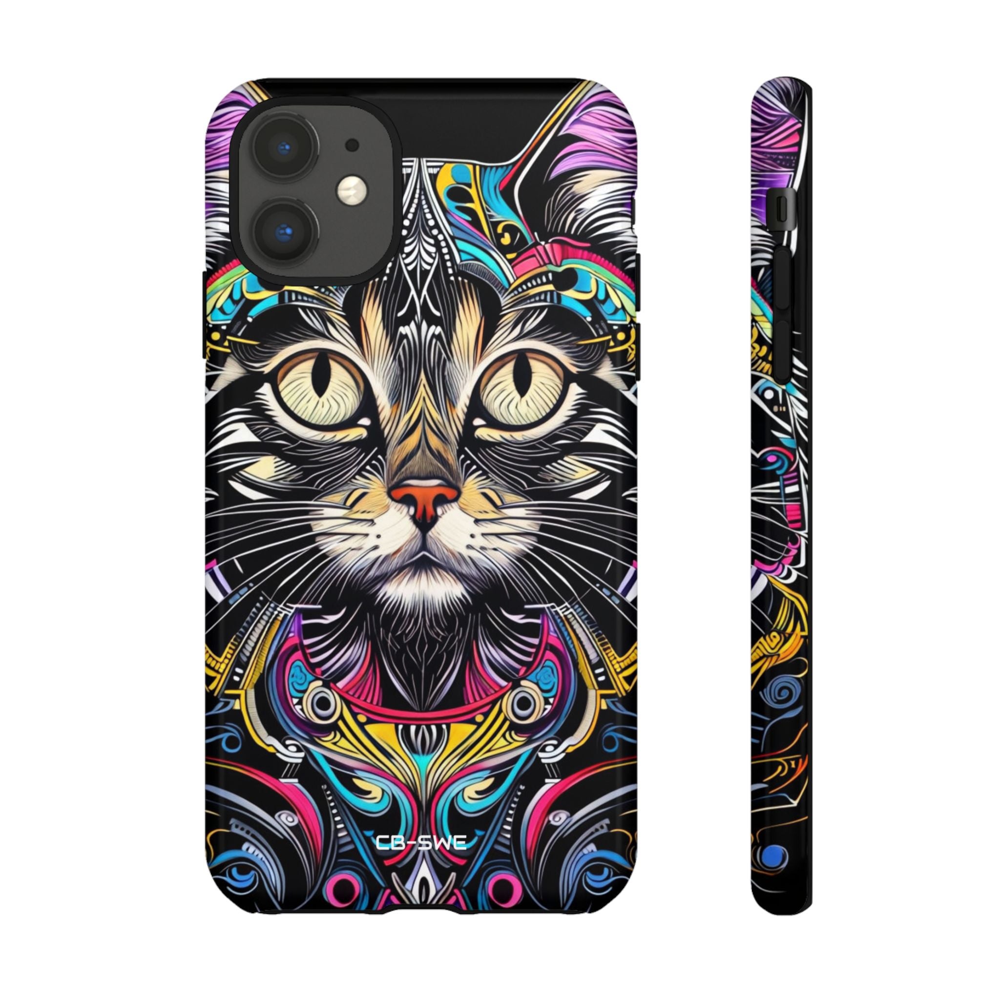 Psychedelic Cat Mirage - iPhone Case
