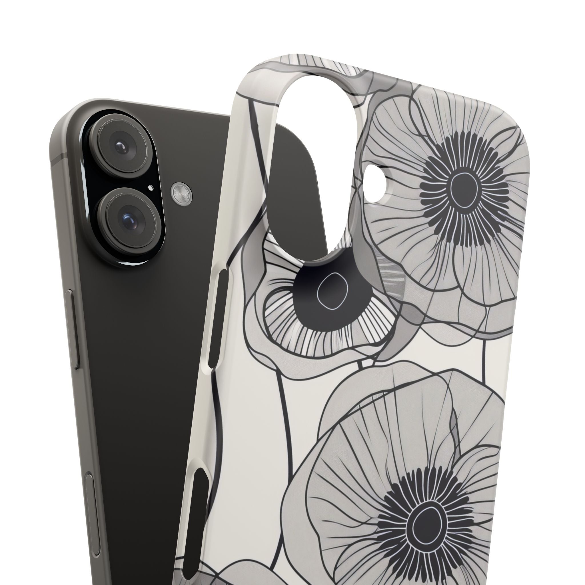 Modern Minimalist Flowers iPhone 16 - Slim Phone Case