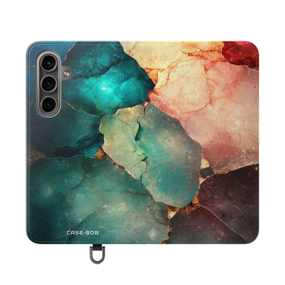 Fractured Gemstone Teal - Samsung S24 Case - Wallet
