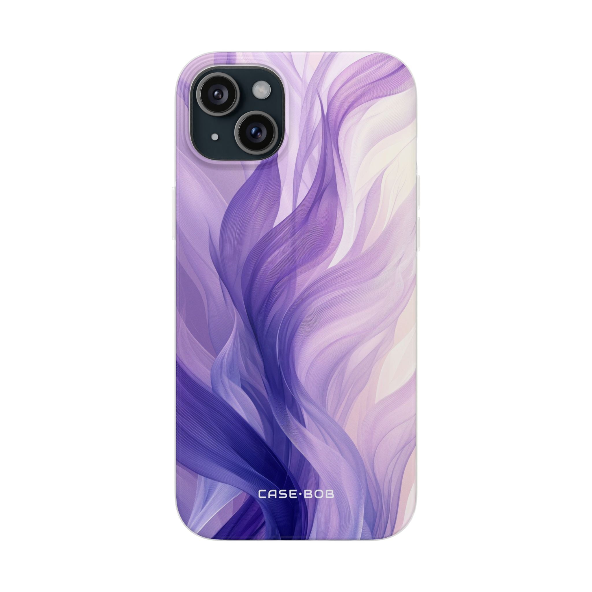 Purple Ribbon Waves iPhone 15 Plus Case - Soft