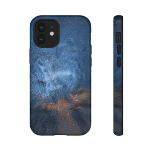 Blue Stardust Ink Art iPhone Case (Protective) iPhone 12 Mini Glossy Phone Case