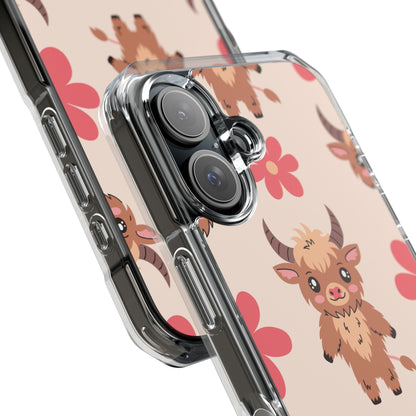 Cute Cattle & Flowers iPhone Case - Impact