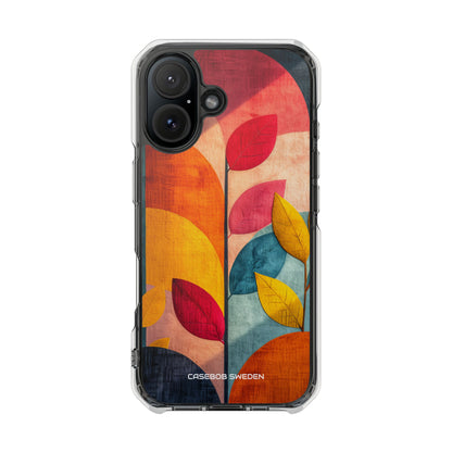 Abstract Orange Blue Design - Clear Impact iPhone 16 Phone Case