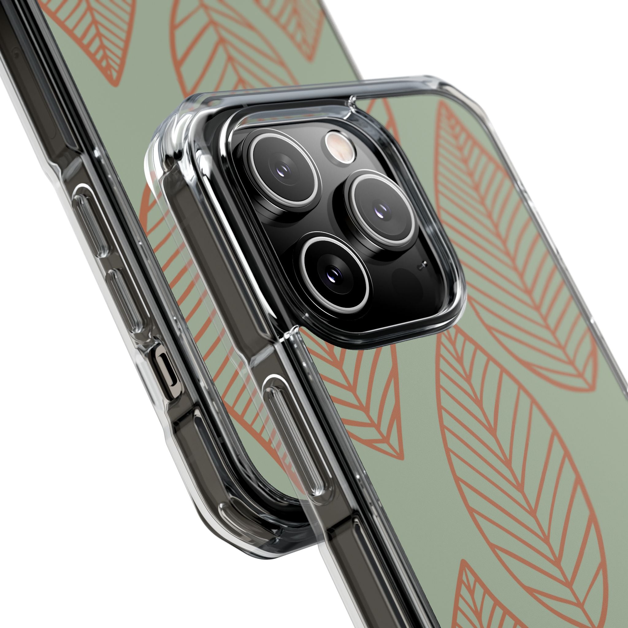 Mint and Orange Leaves iPhone Case - Impact