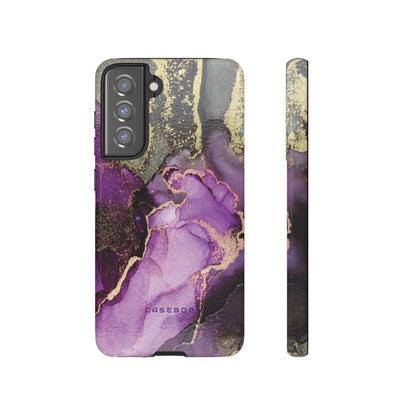 Purple Marble & Gold Phone - Protective Phone Case