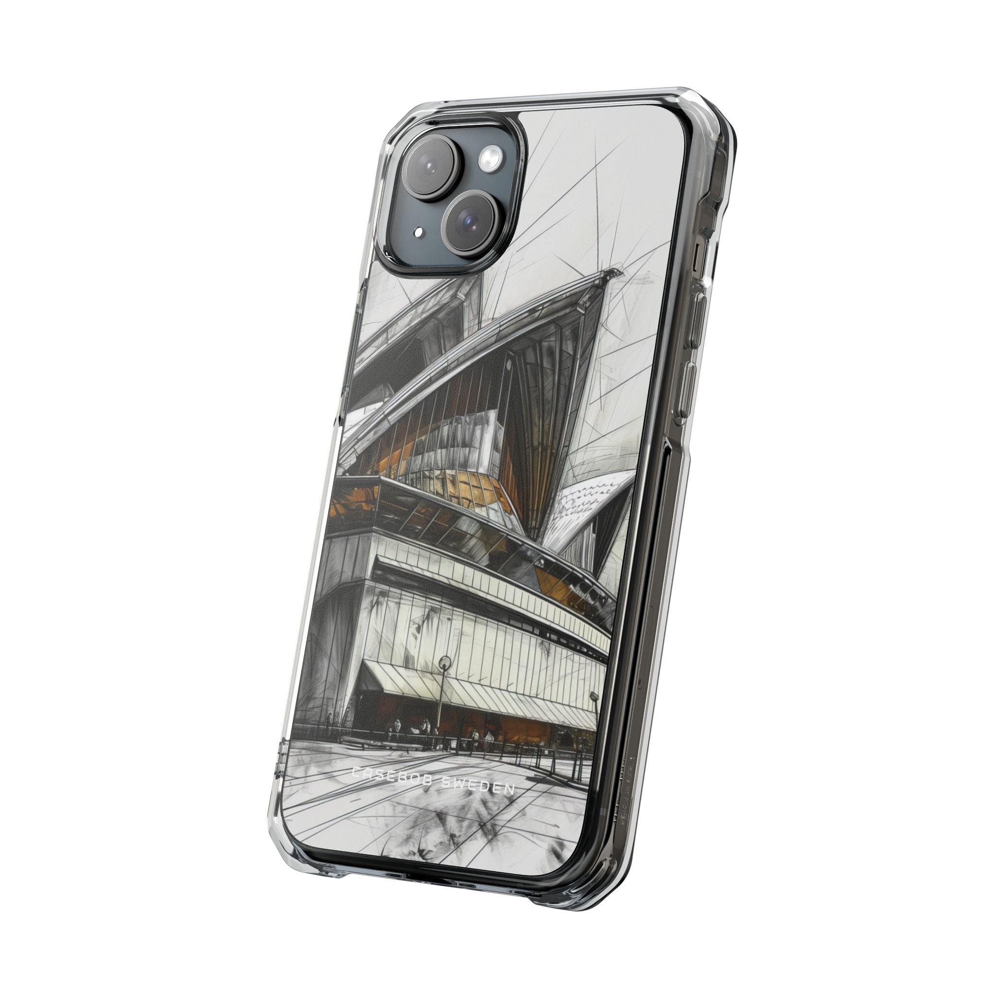 Architectural Curves in Line Formation iPhone 15 - Clear Impact Phone Case