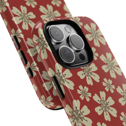 Retro Red Florals - iPhone Case