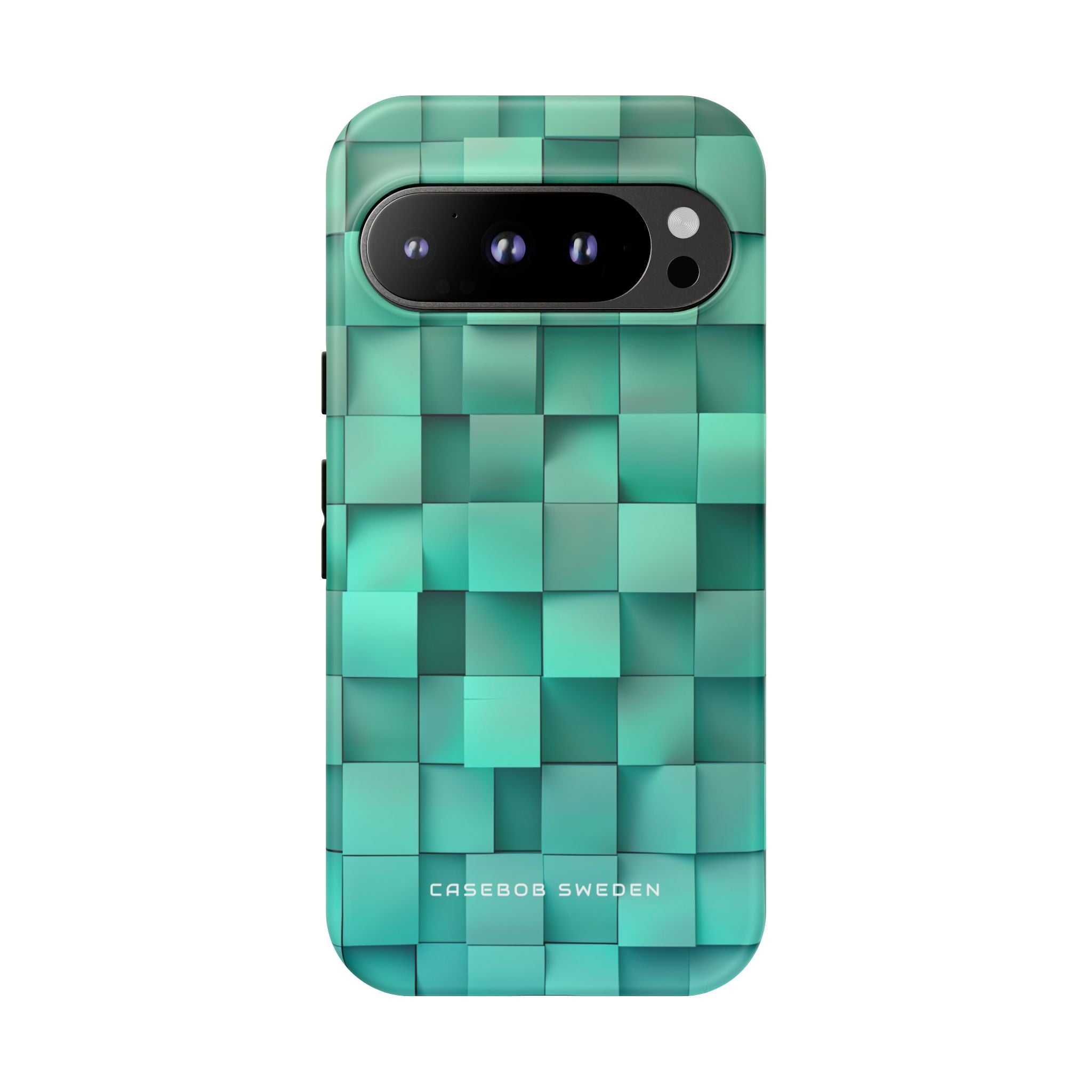 Turquoise Gradient Grid Illusion Google Pixel 9 - Tough Phone Case