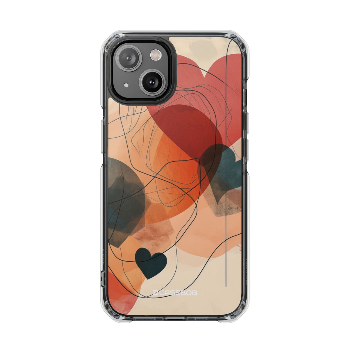 Abstract Heart Harmony - Phone Case for iPhone (Clear Impact - Magnetic)