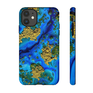 Blue Clear Ocean Ink Art iPhone Case (Protective) iPhone 11 Matte Phone Case