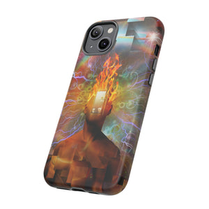 Man with burning mind - Protective Phone Case