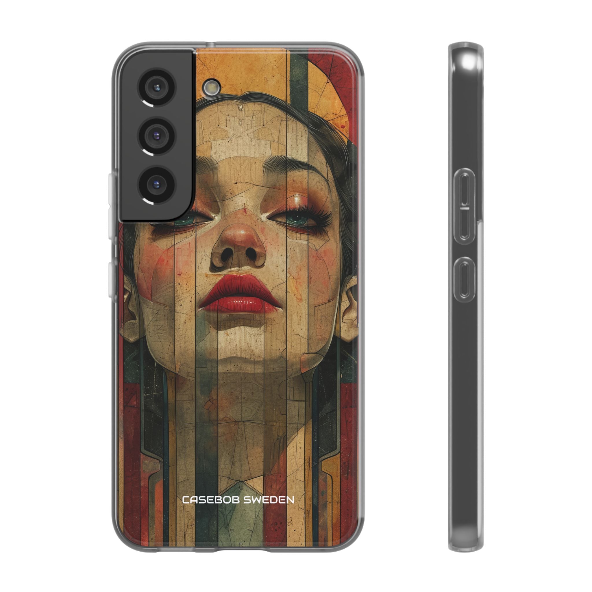 Bold Art Deco Portrait - Flexi Samsung S22 Phone Case