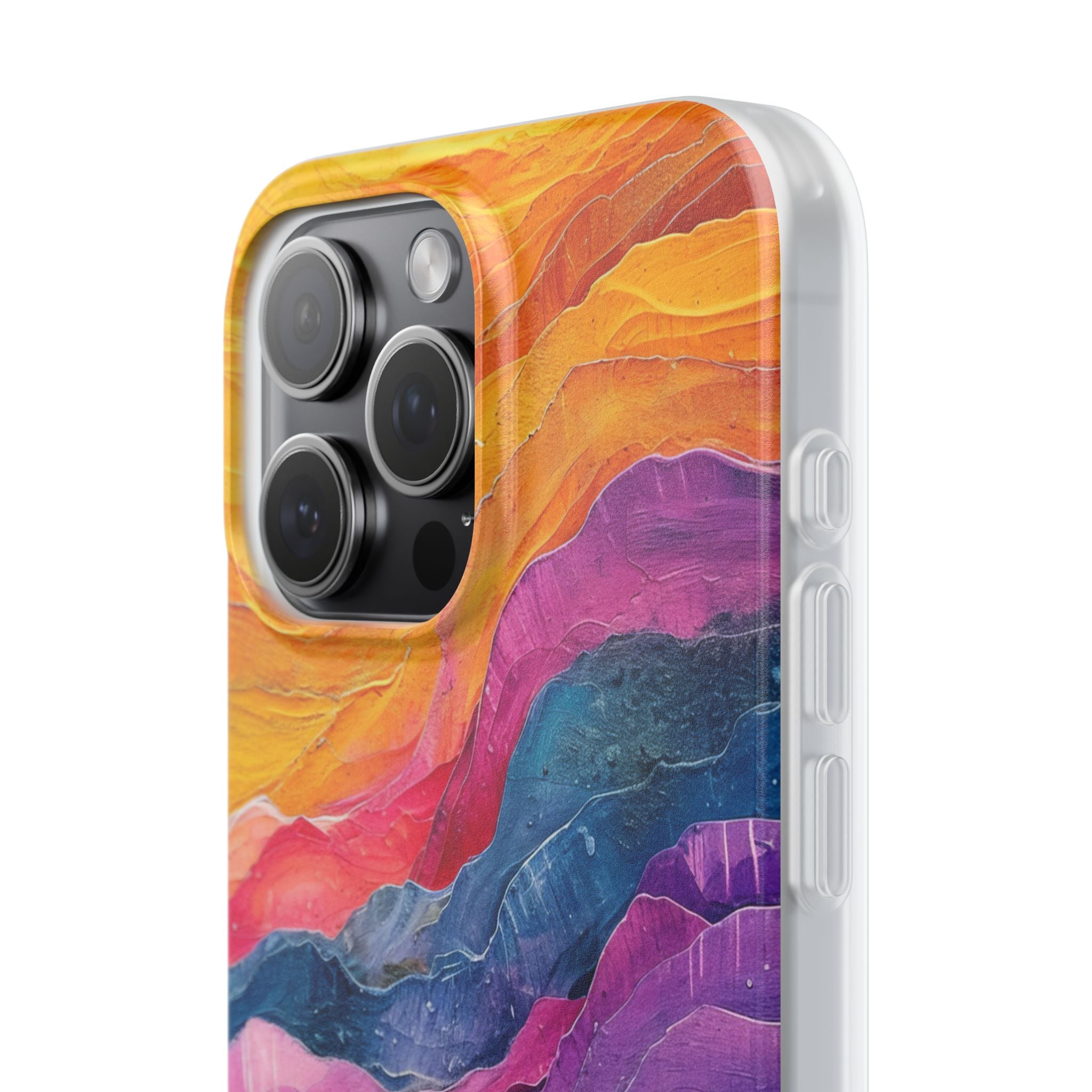 Vibrant Abstract Waves - Flexi iPhone 15 Phone Case